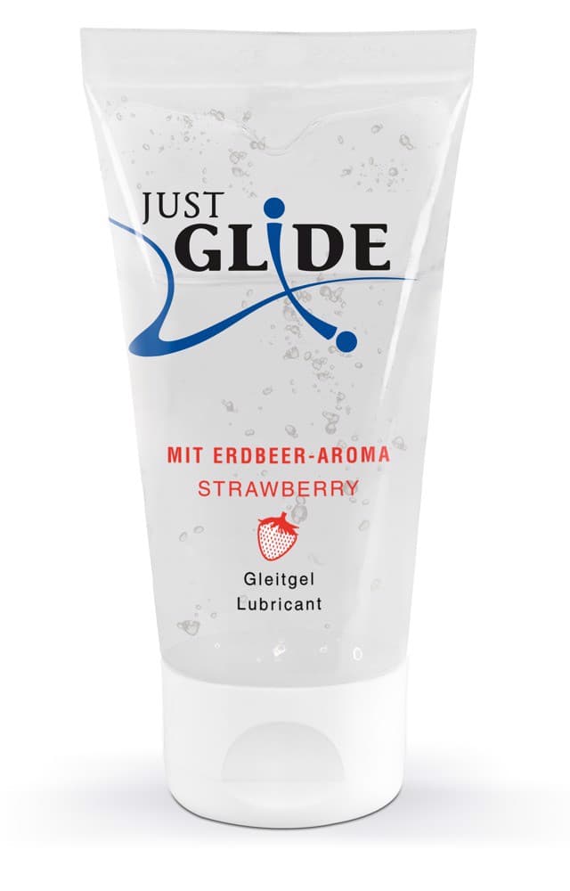 Бутилка лубрикант Just Glide с аромат на ягода