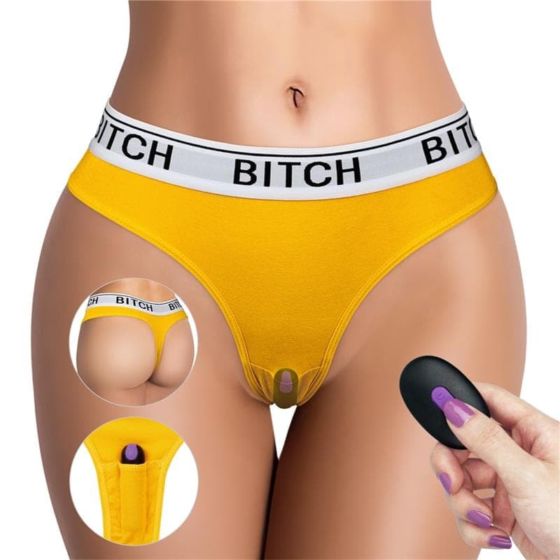 Комплект черни прашки с вибриращ куршум и дистанционно Lovetoy Bitch