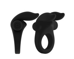 Пенис ринг зайче, с вибрация, черен-foto4